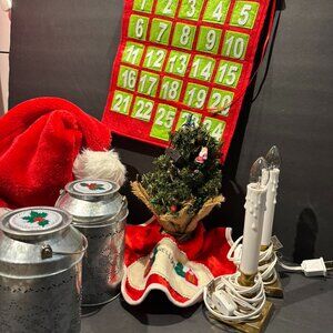 Christmas Home Décor Mega Bundle – Santa Hat, Advent Calendar, Candles & More